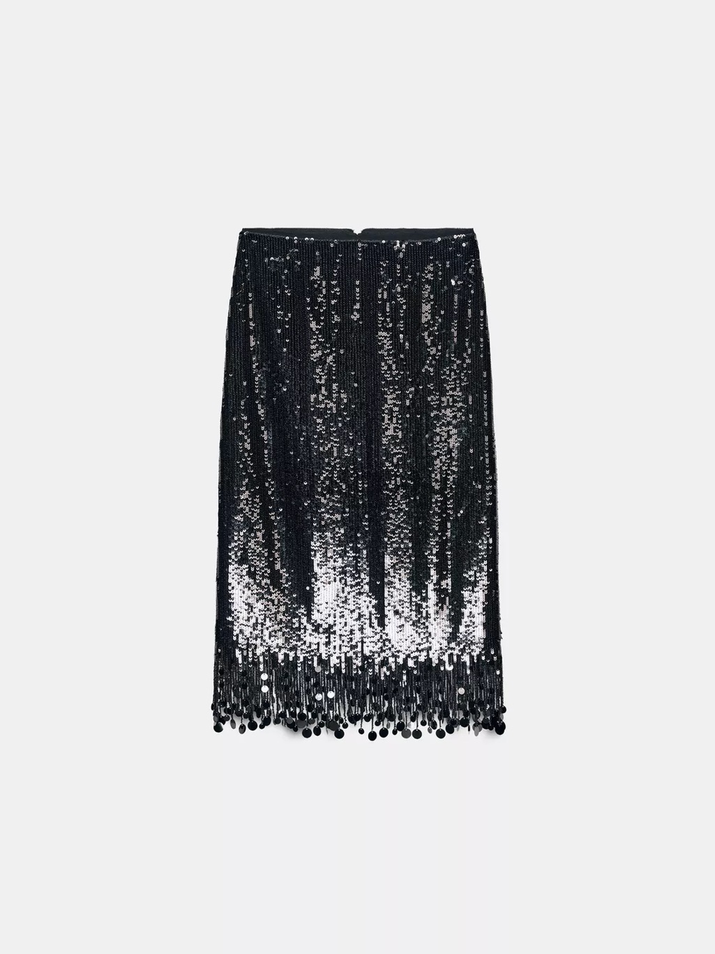 Price Firm - Zara Sequin Midi Skirt With Fringe Hem